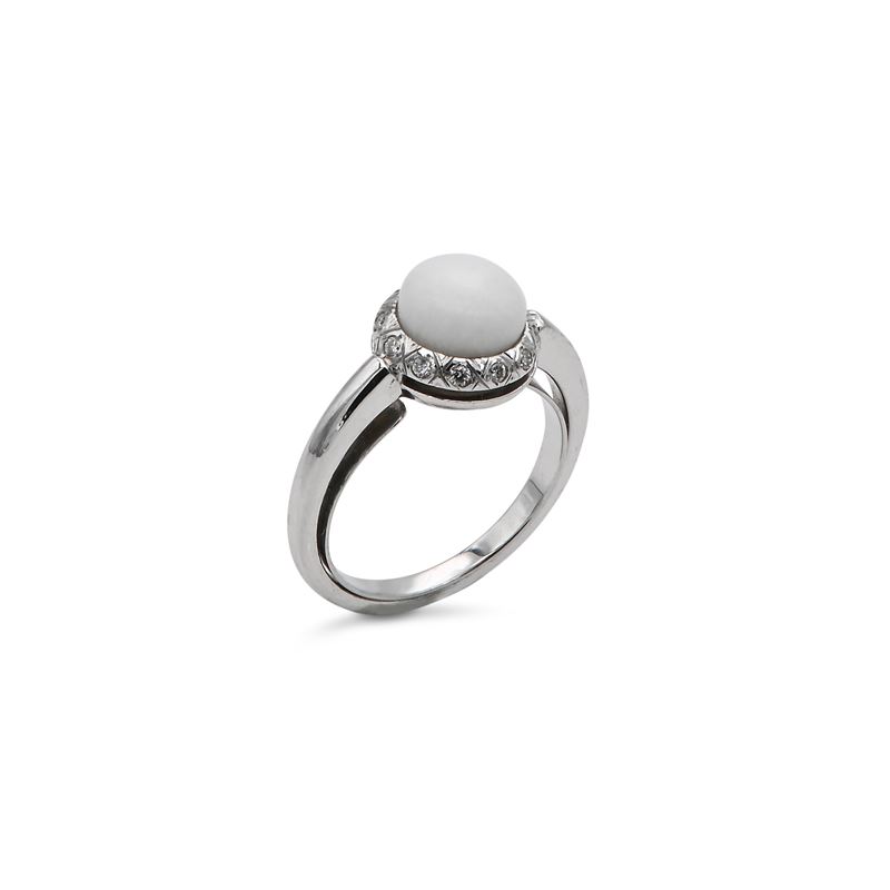 Anello in Oro, Perla Clam e Brillanti