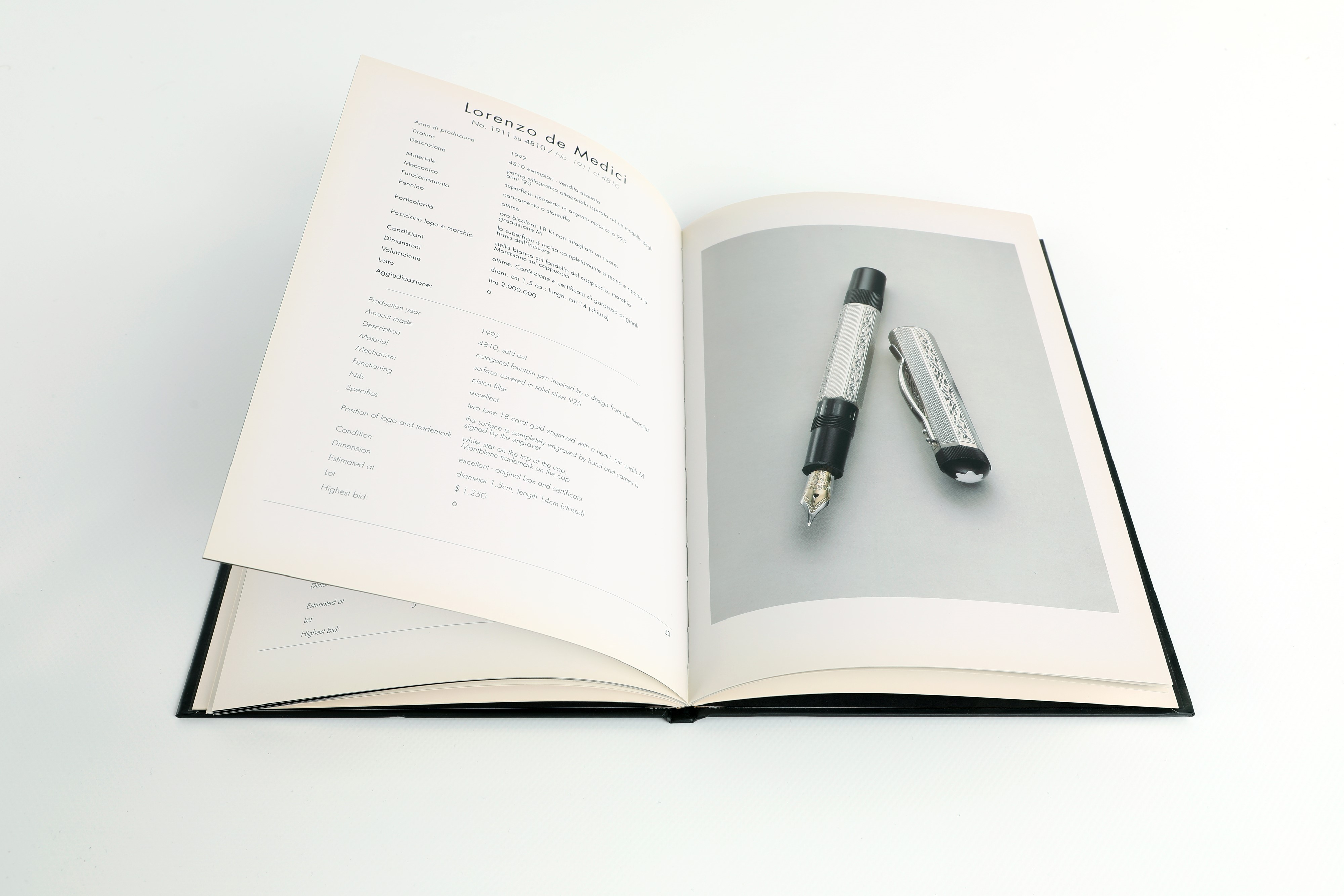 The Legendary Pens Of Montblanc - Catalogo Asta Antiquorum Milano 06.04.1995
