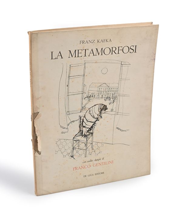 Kafka La metamorfosi con disegni di Gentilini (Difetti, mancanze e rotture)  - Asta ASTA A TEMPO - La Biblioteca - Casa d'Aste Arcadia