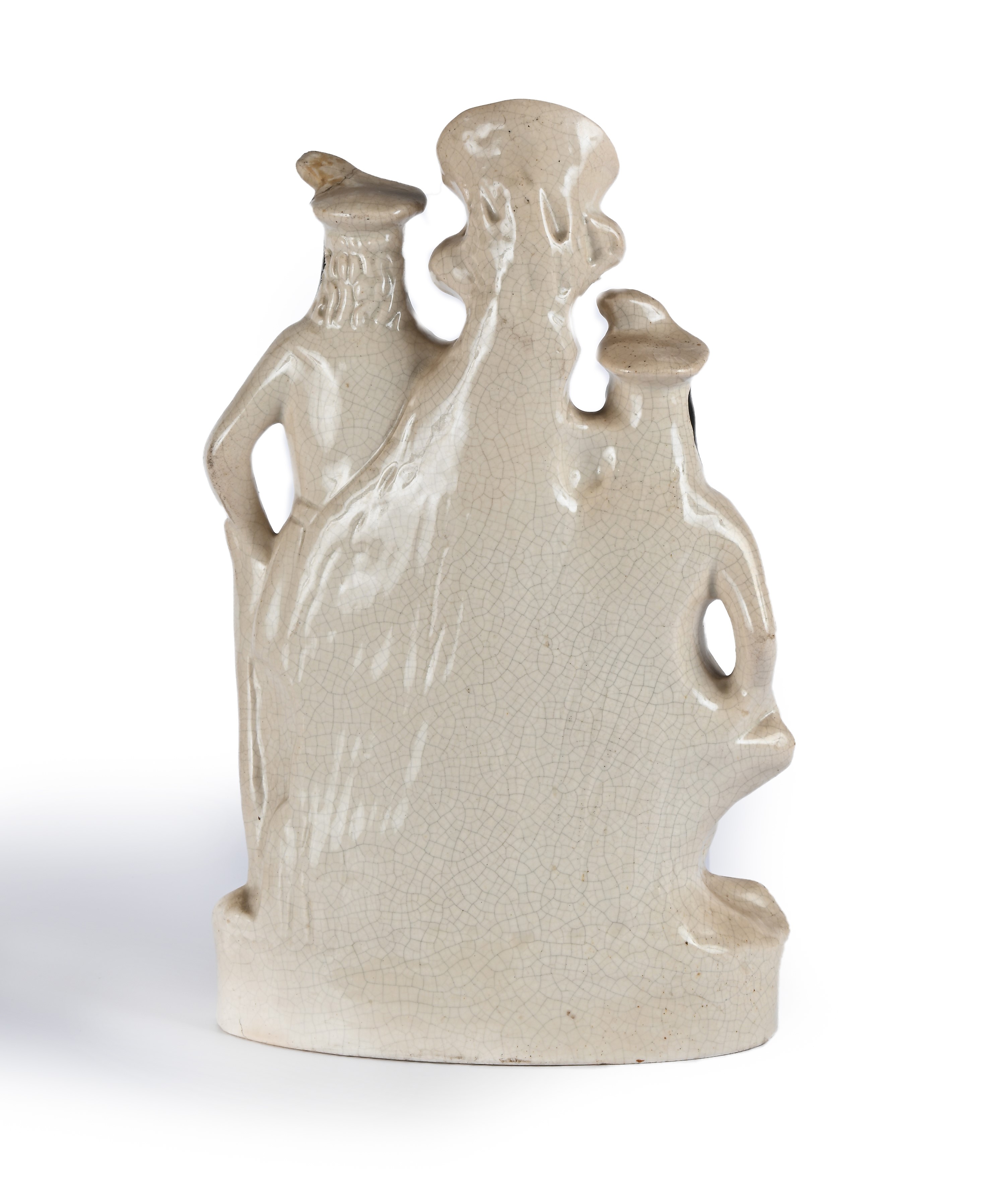 Gruppo con vaso unifleur in terraglia di epoca vittoriana, Staffordshire, Inghilterra, seconda me...