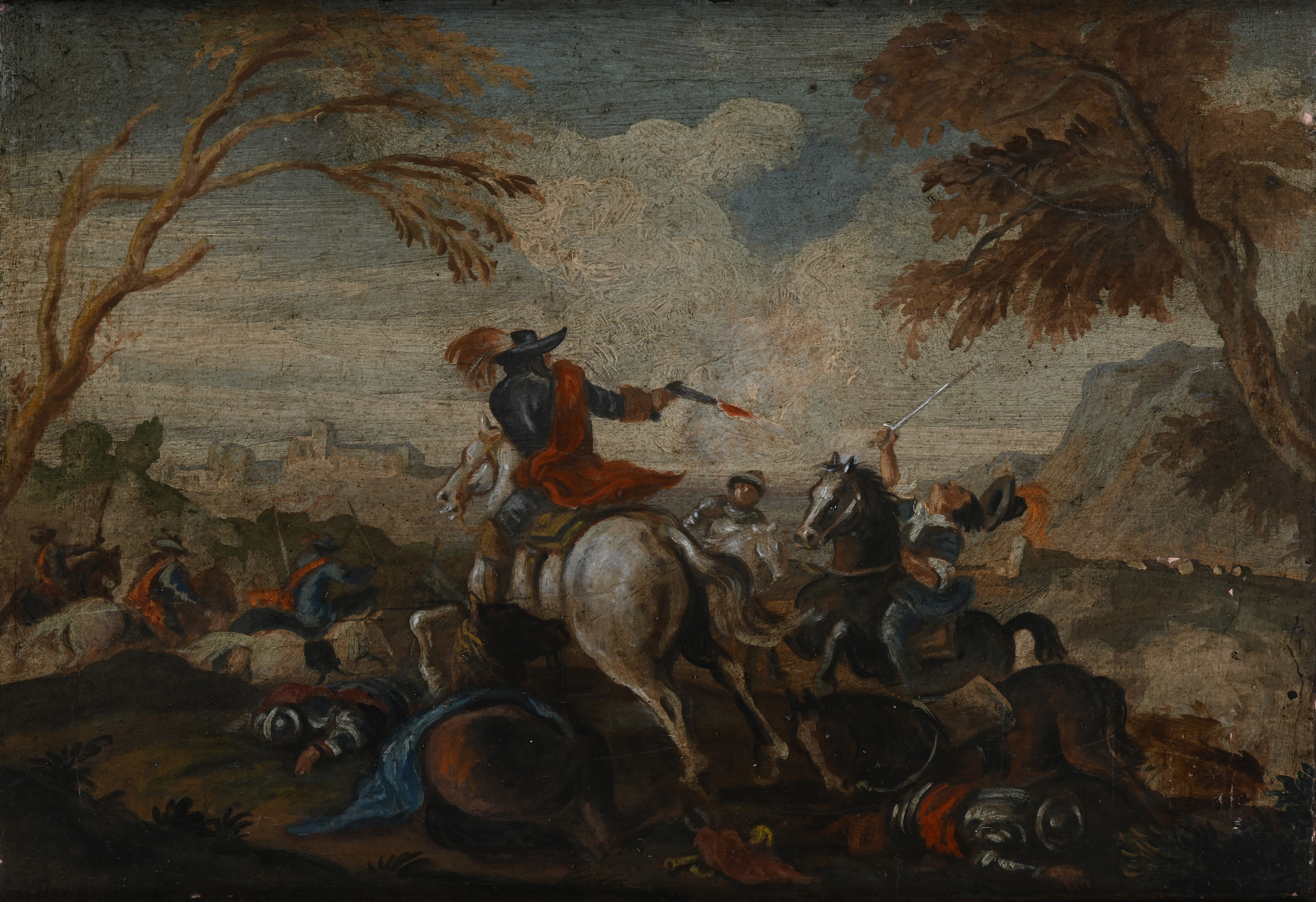 Scuola Italiana del XVIII Secolo - Coppia di Battaglie