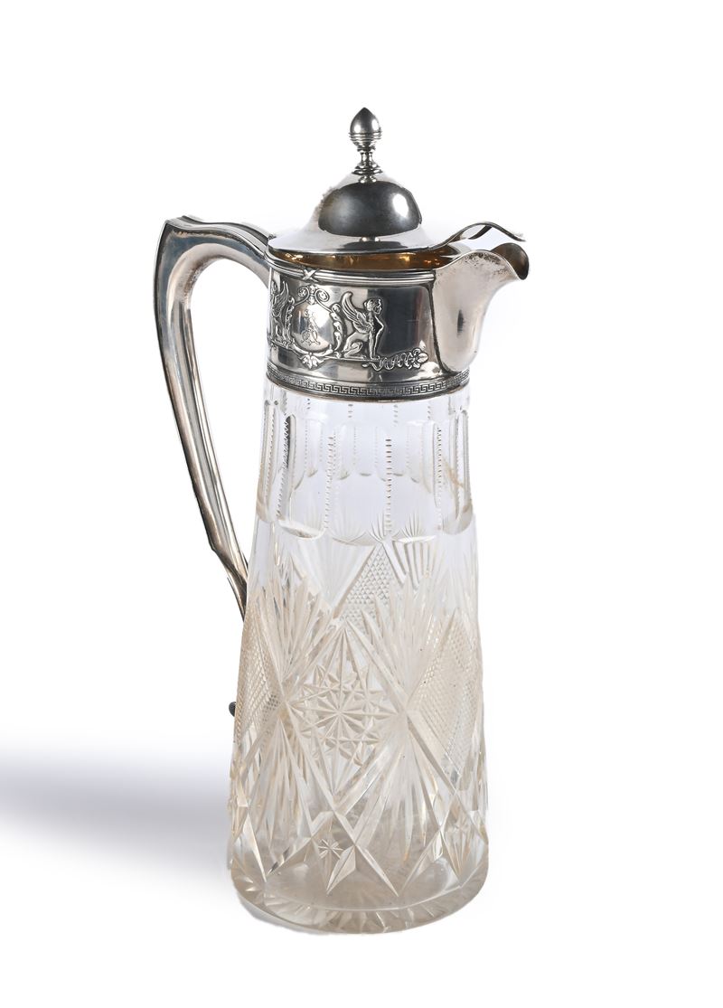Caraffa in cristallo montata in argento, Russia