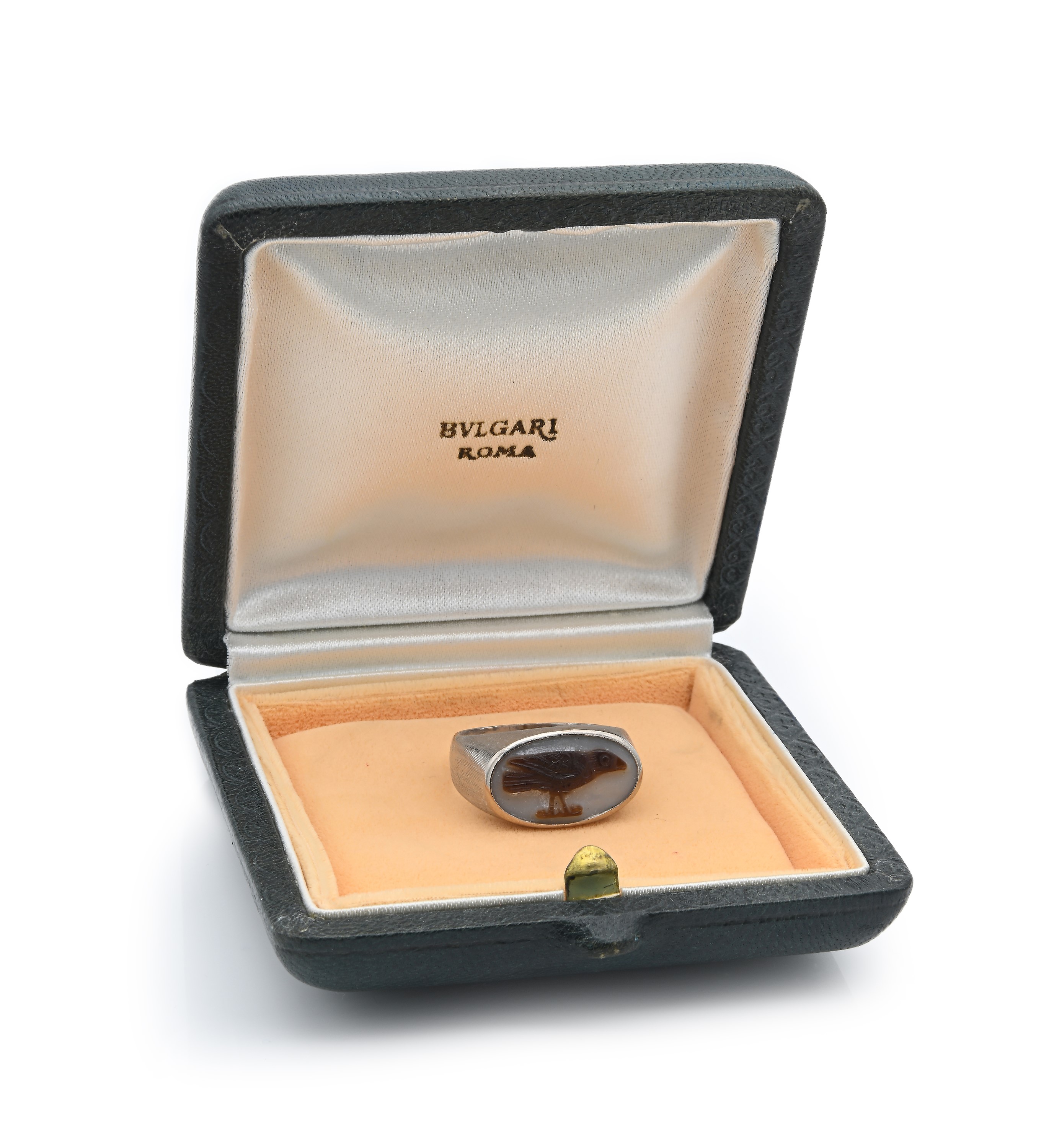 Anello in Oro con Cammeo su Pietra Dura Entro Astuccio Bulgari