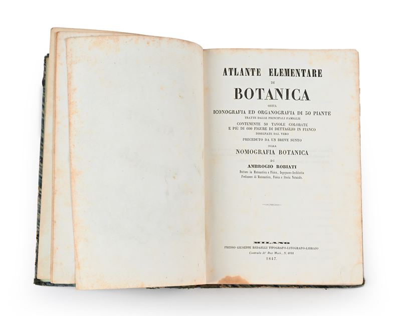 Ambrogio Robiati - Atlante elementare di botanica ossia iconografia ed organografia di 50 piante ...