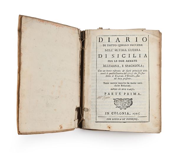 De Colpi - Diario di tutto quello successo nell'ultima guerra Fra Le Due Armate Allemana, E Spagnuola Con un breve ristretto de' fatti principali attinenti à questa guerra dal 1713 che fù stabilito il trattato d'Utrecht, sino ad hora presente