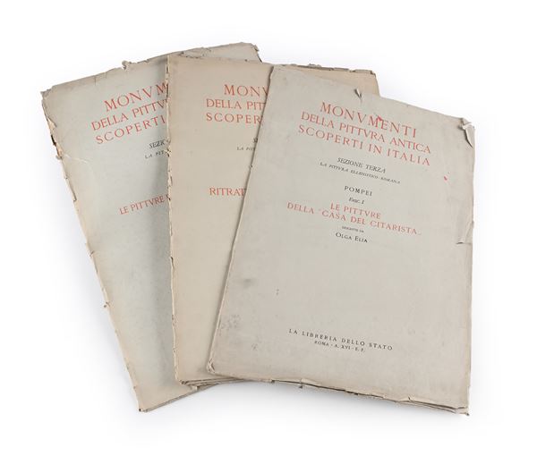 4 Volumi dei Monumenti della Pittura Antica scoperti in Italia La pittura ellenistico-romana e la pittura etrusca.