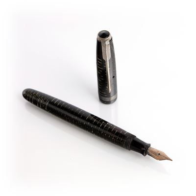Parker Vacumatic - Penna Stilografica Vintage in Celluloide con Particolari in Metallo Cromato Pa...