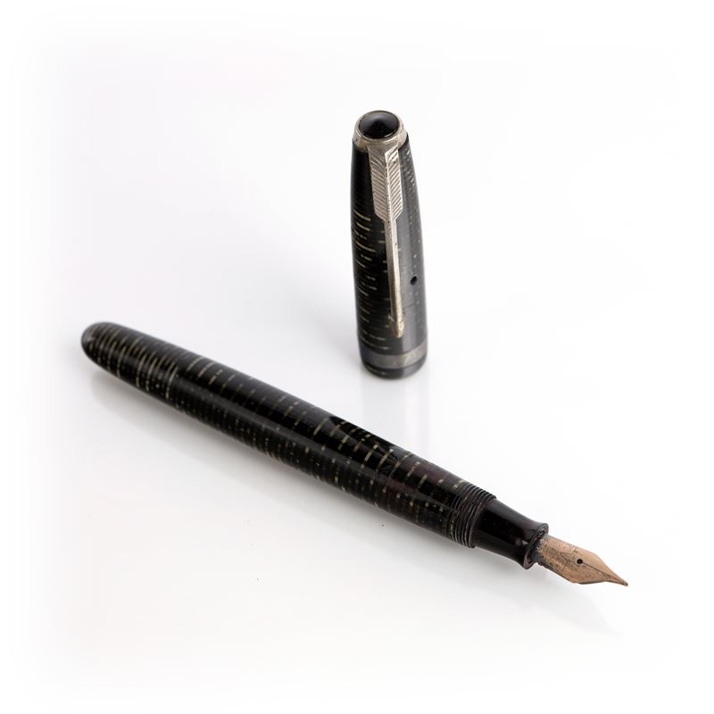 Parker Vacumatic - Penna Stilografica Vintage in Celluloide con Particolari in Metallo Cromato Pa...
