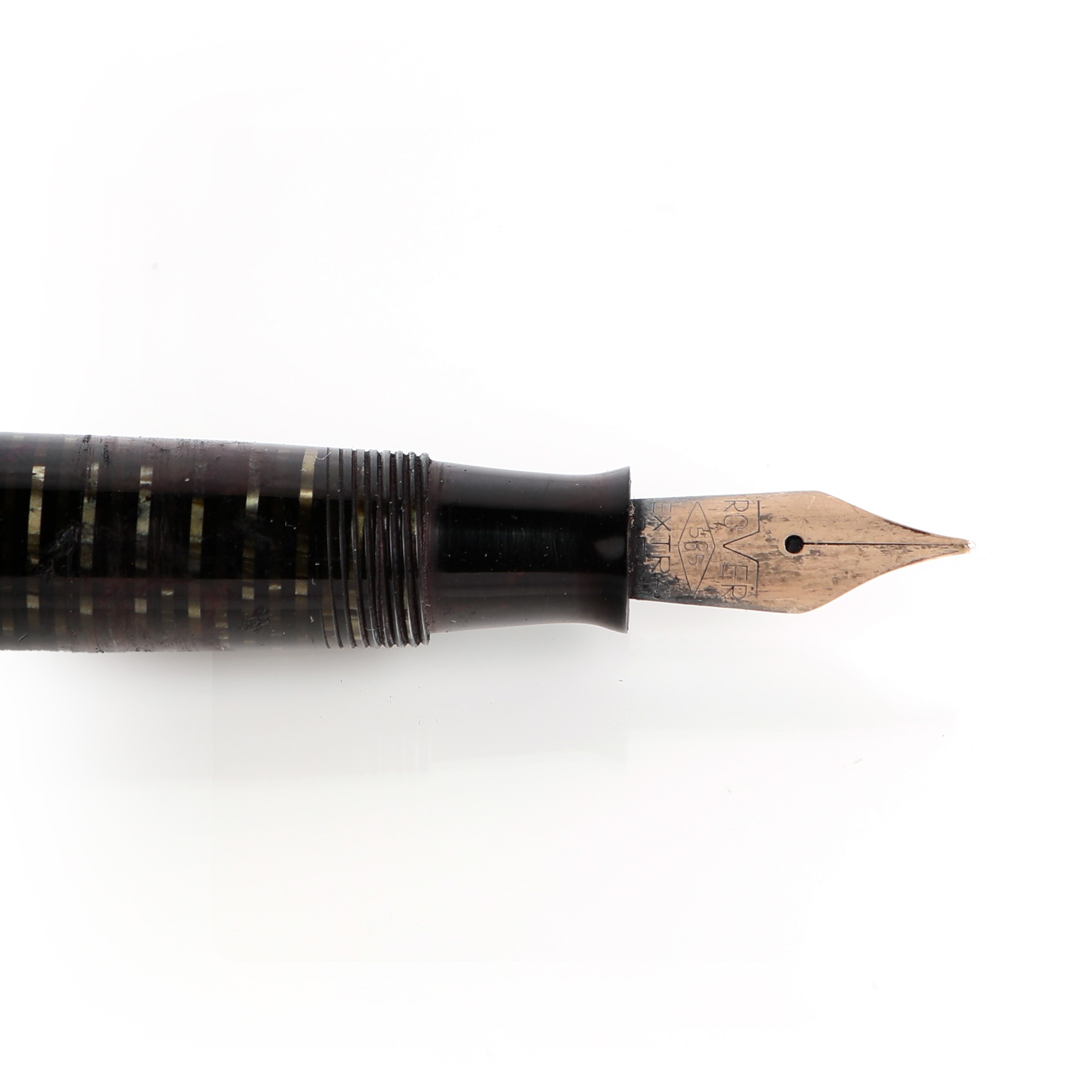 Parker Vacumatic - Penna Stilografica Vintage in Celluloide con Particolari in Metallo Cromato Pa...