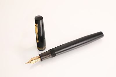 Tabo Mentis - Penna Stilografica Vintage in Bachelite Nera con Particolari in Metallo Dorato
