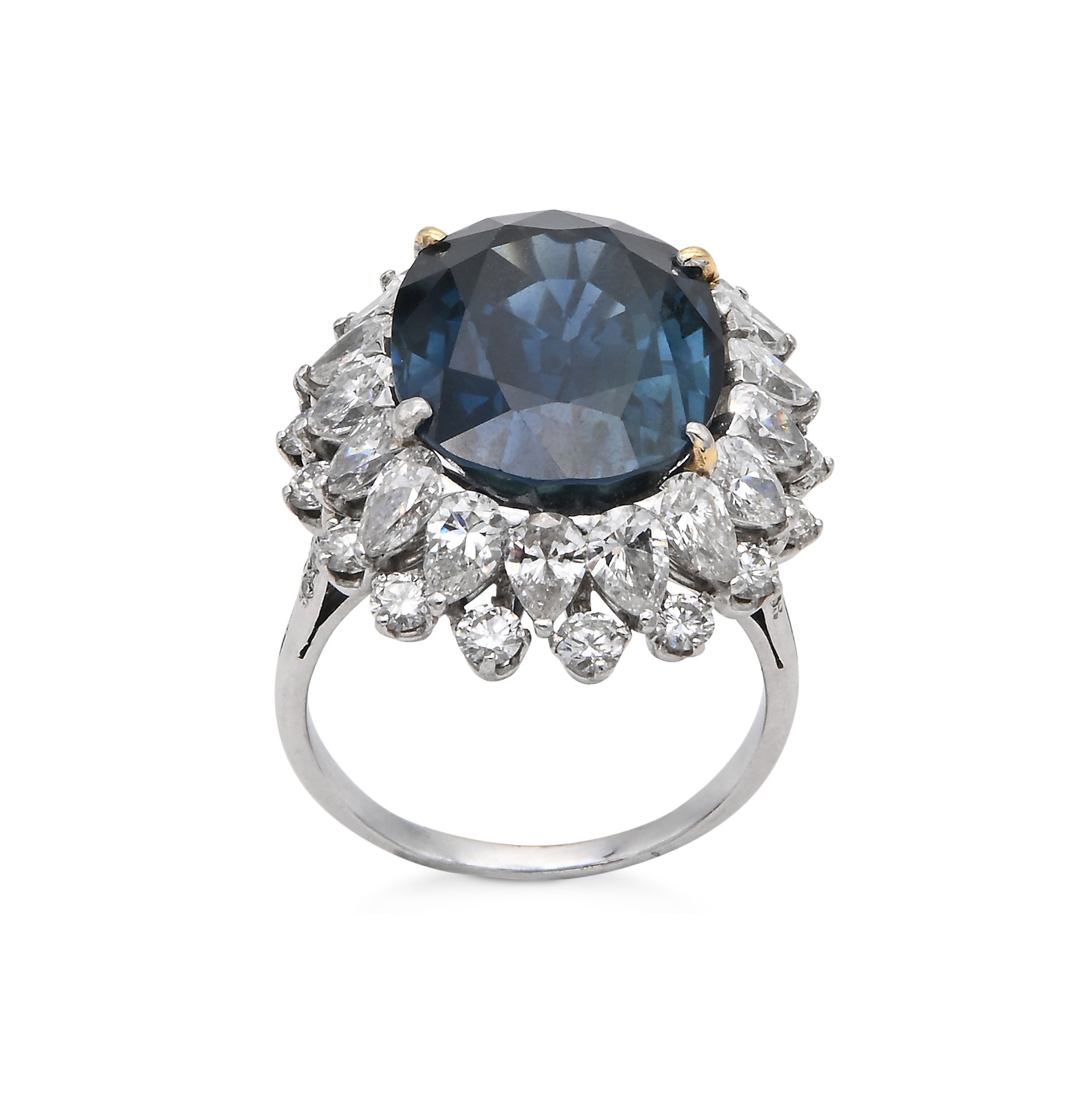 Anello in Platino Zaffiro e Brillanti