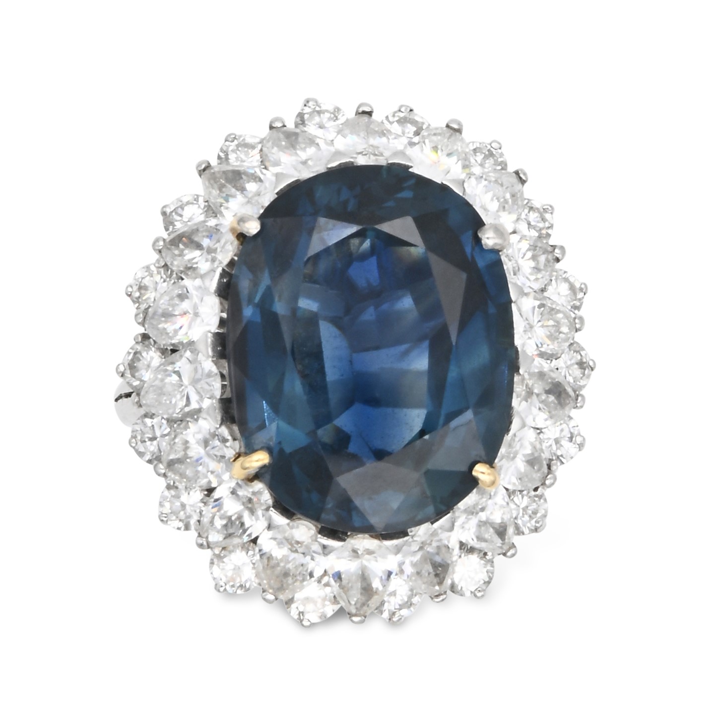 Anello in Platino Zaffiro e Brillanti