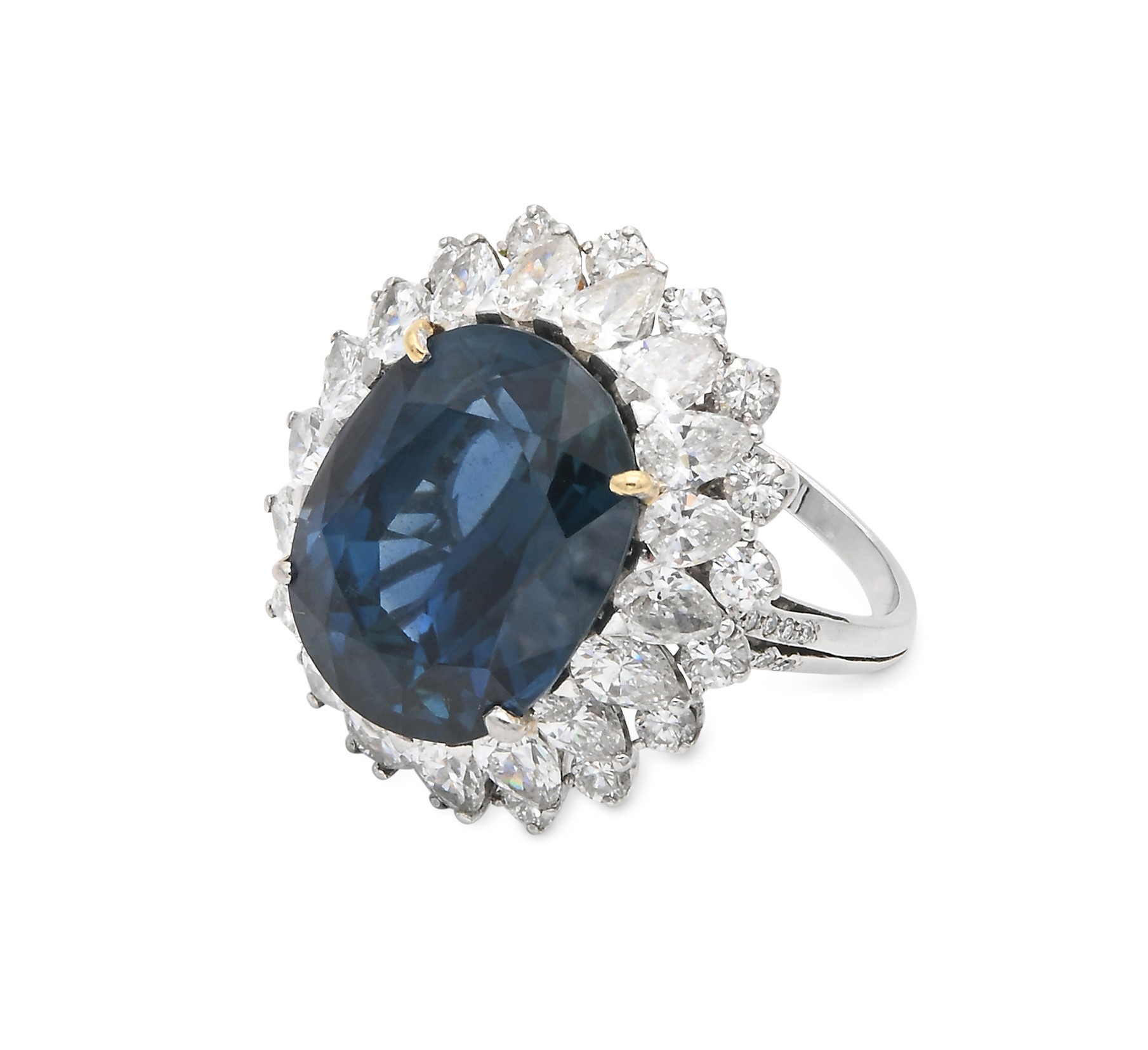 Anello in Platino Zaffiro e Brillanti
