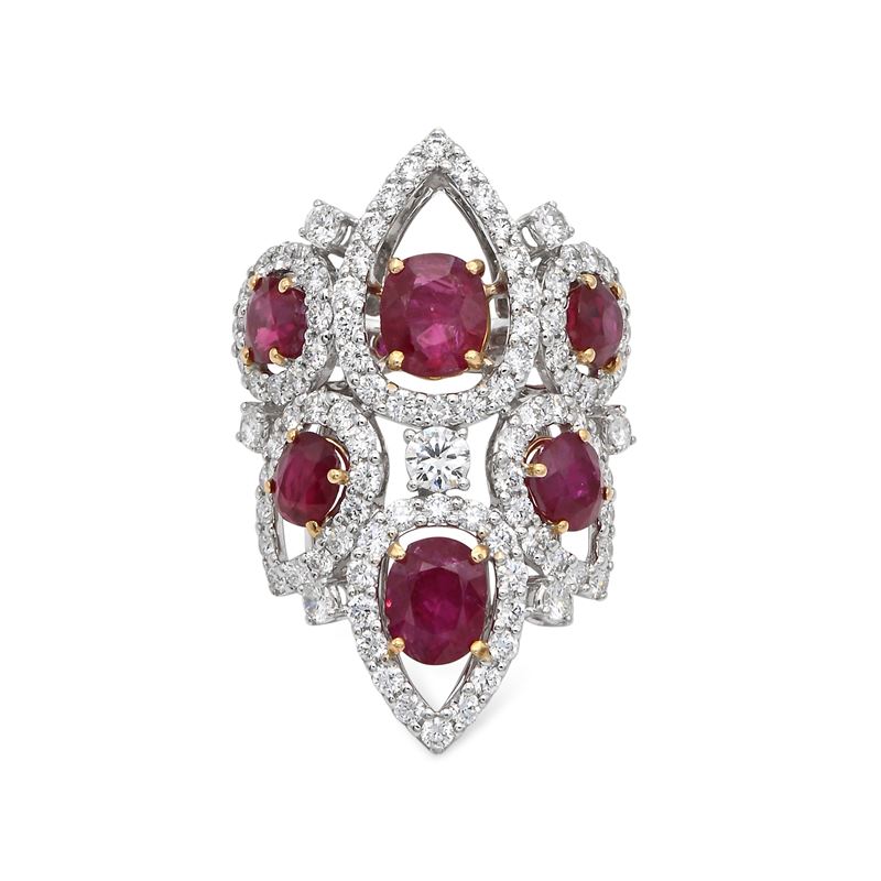 Repossi, Anello in Oro Brillanti e Rubini