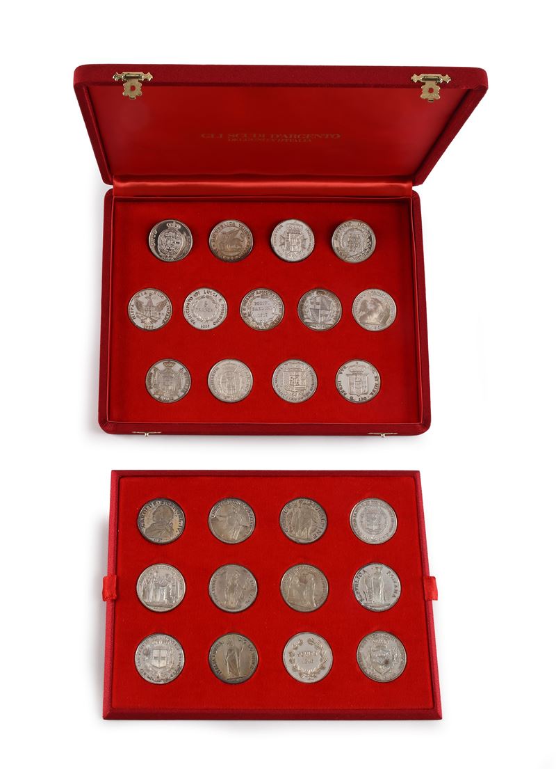 Serie delle 25 Medaglie degli Scudi in Argento Ipzs Repubblica Italiana