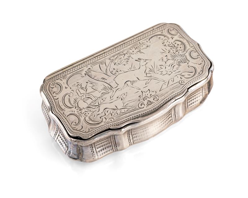 Scatola Porta Tabacco in Argento, Austria XIX Secolo