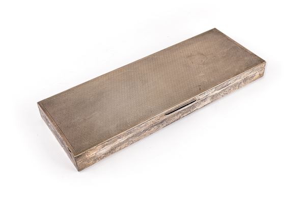 Scatola porta sigari in legno rivestito d'argento 800/000