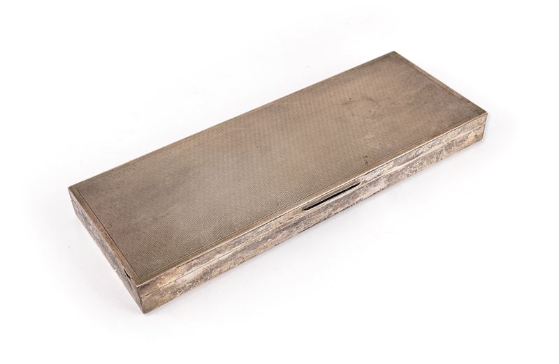 Scatola Porta Sigari in Legno Rivestito D'argento 800/000