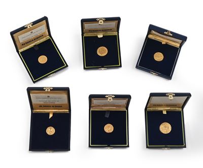 Lotto Riproduzioni di Monete Antiche in Oro per Conto della Banca di Roma