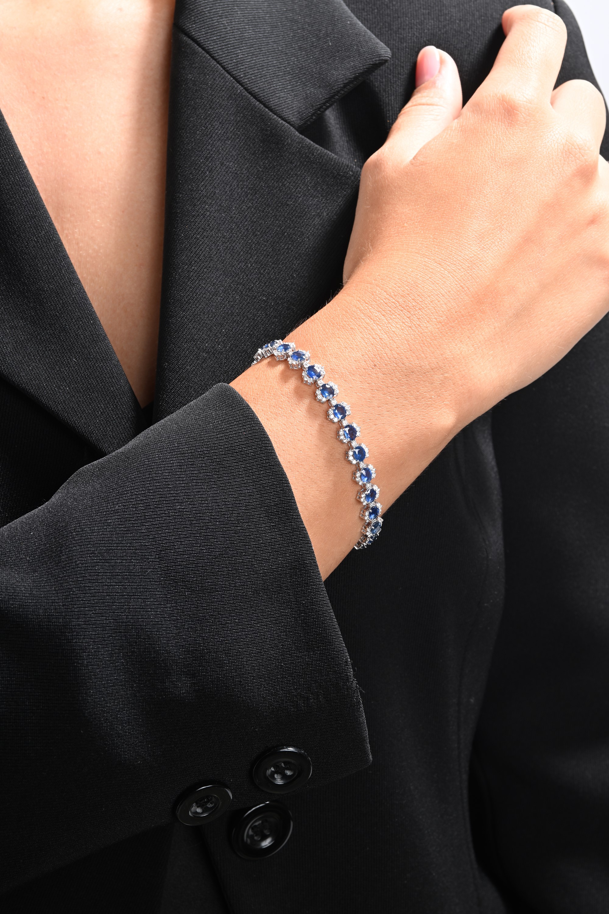 Bracciale i Oro, Brillanti e Zaffiri