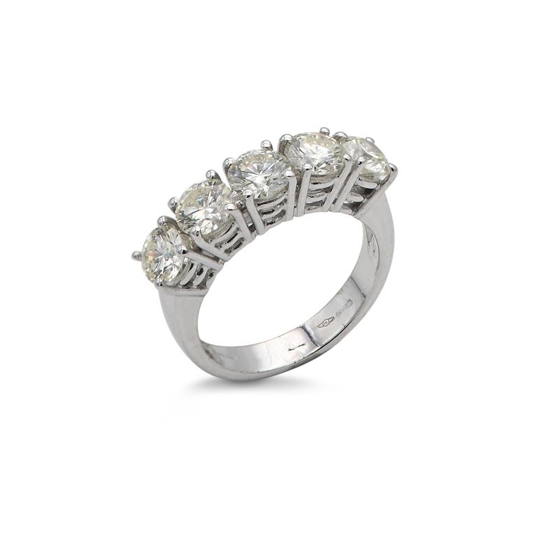 Anello a Riviera in Oro e Brillanti