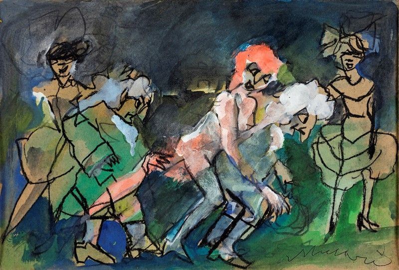 Mino Maccari - Bozzetto per la Serva Padrona di Pusiello