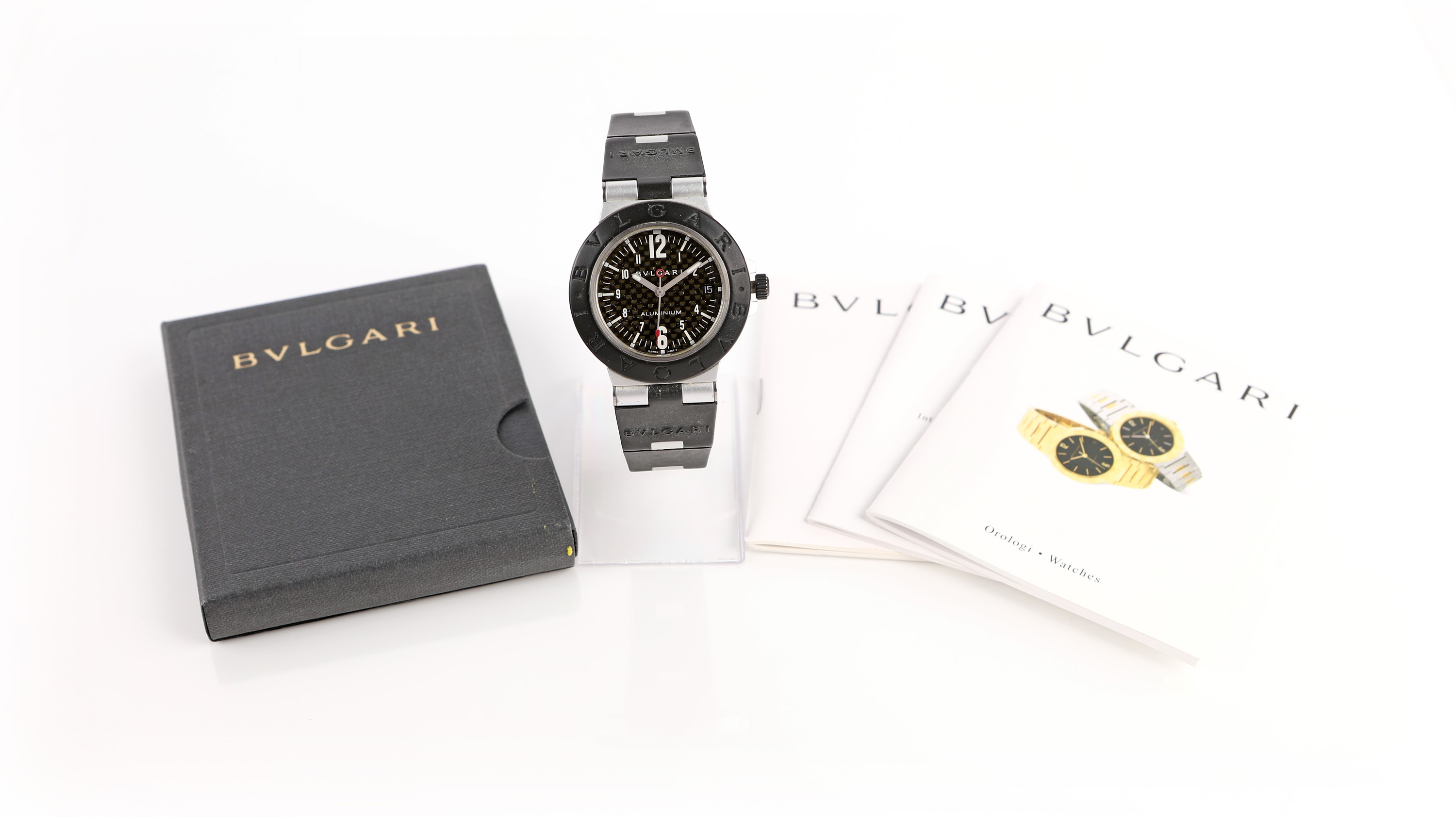 Bulgari Alluminium Orologio da Polso da Uomo Automatico con Datario con Cassa e Bracciale in Allu...