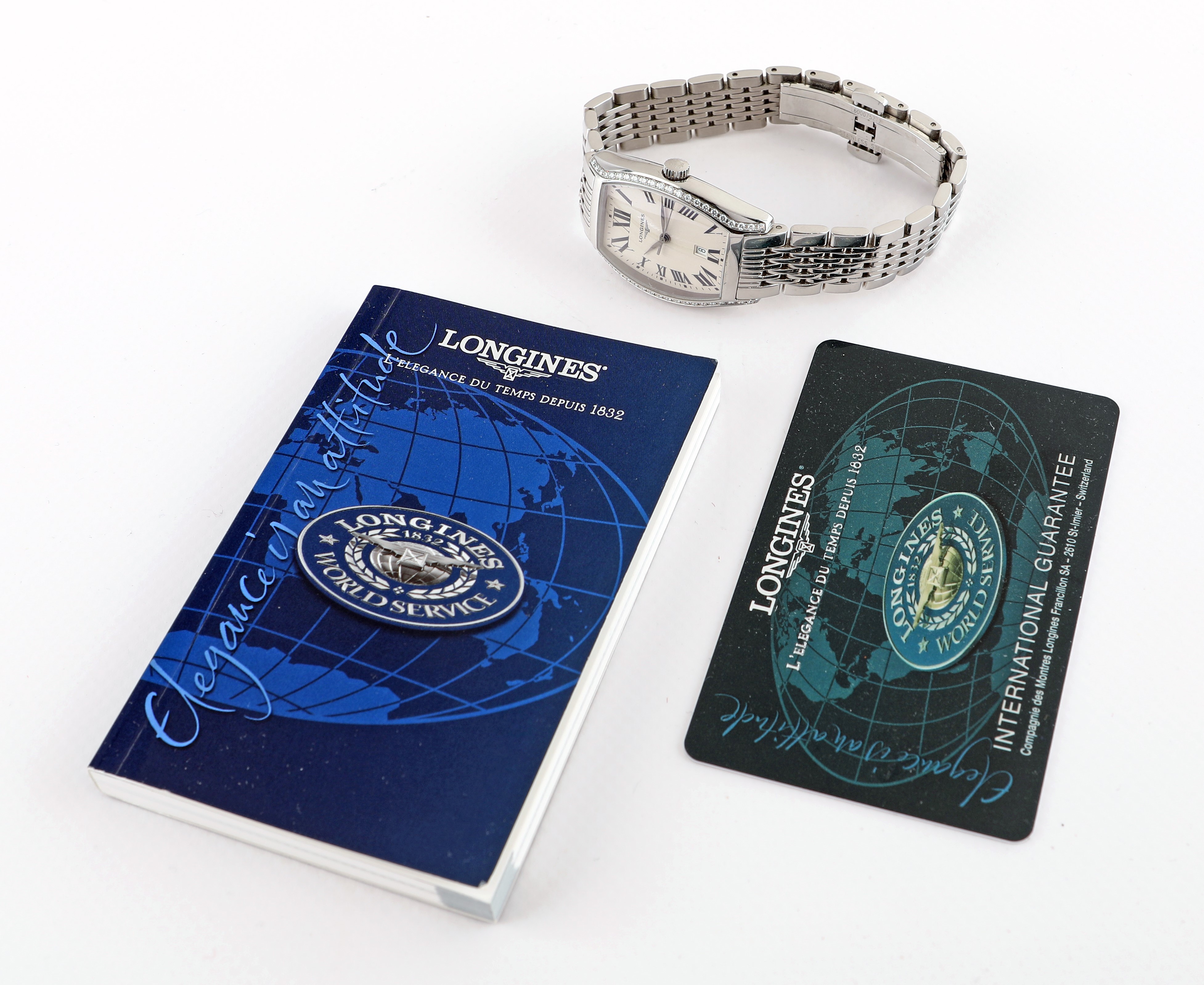 Longines Evidenza, Orologio da Polso da Donna in Acciaio e Diamanti