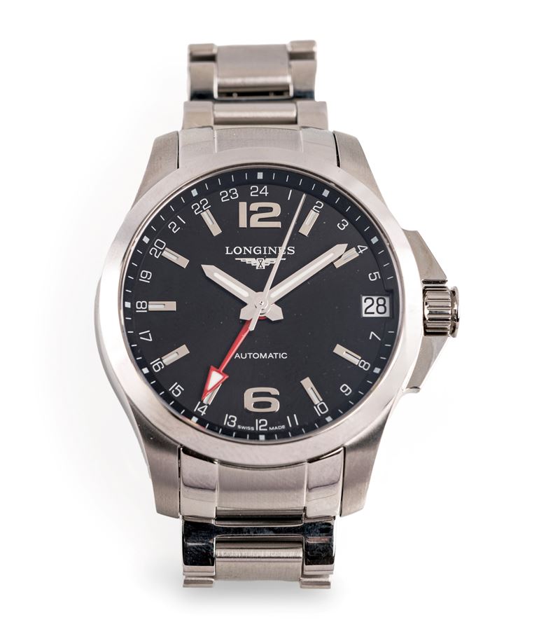 Longines Conquest Gmt, Orologio da Polso Automatico in Acciaio.