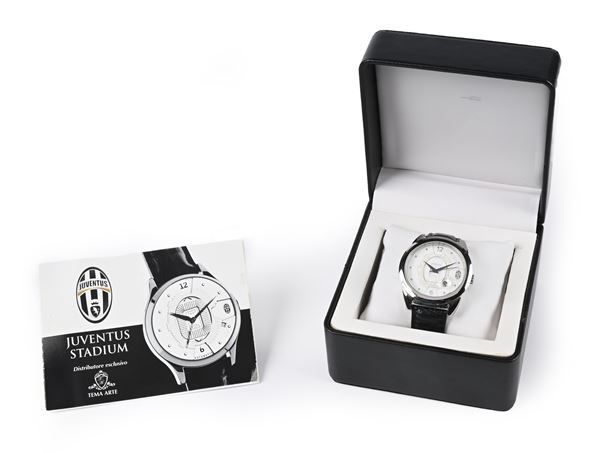 Juventus Stadium - Orologio da polso automatico da uomo in acciaio con datario e fondello scheletrato