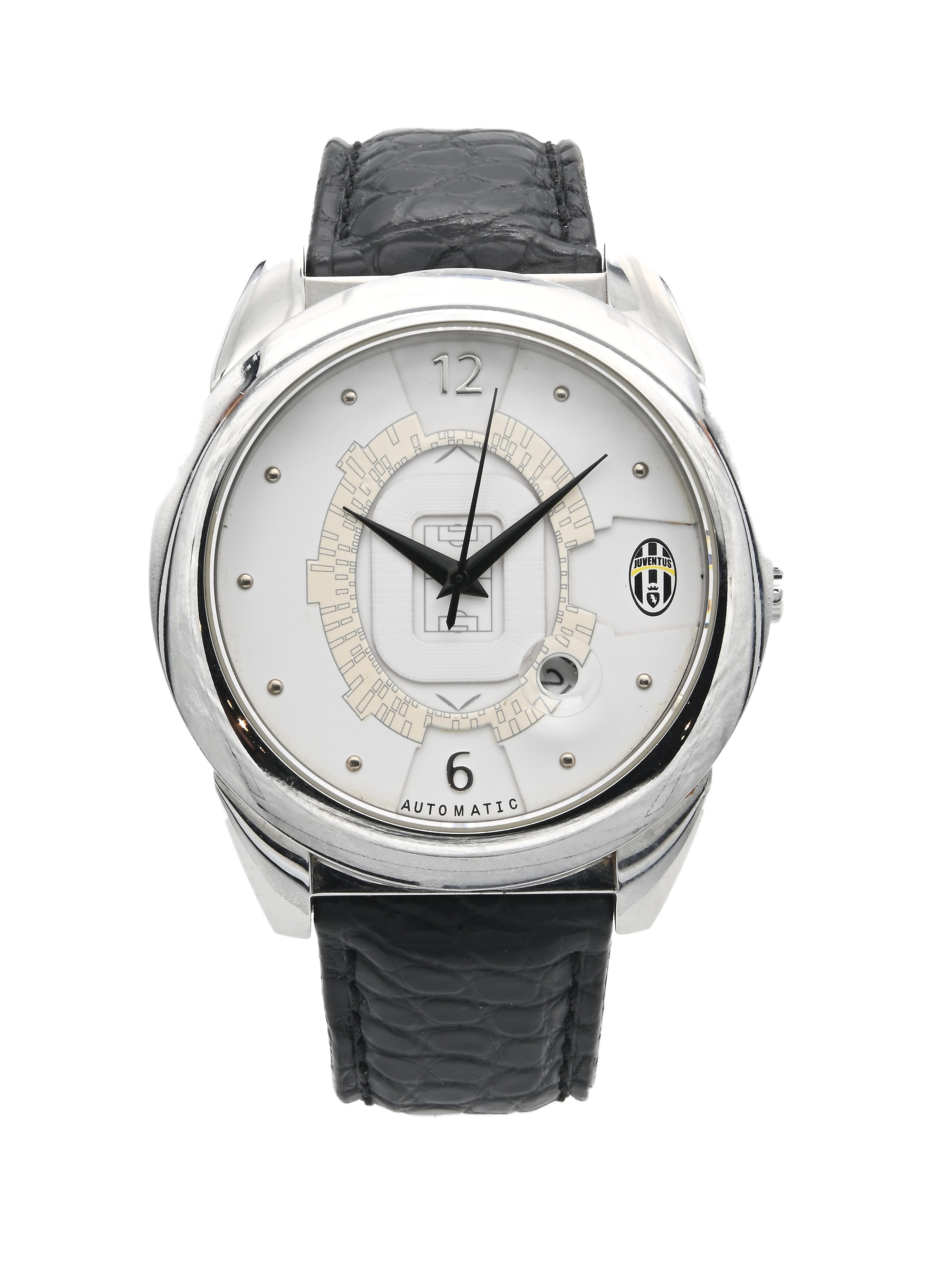 Juventus Stadium - Orologio da Polso Automatico da Uomo in Acciaio con Datario e Fondello Schelet...