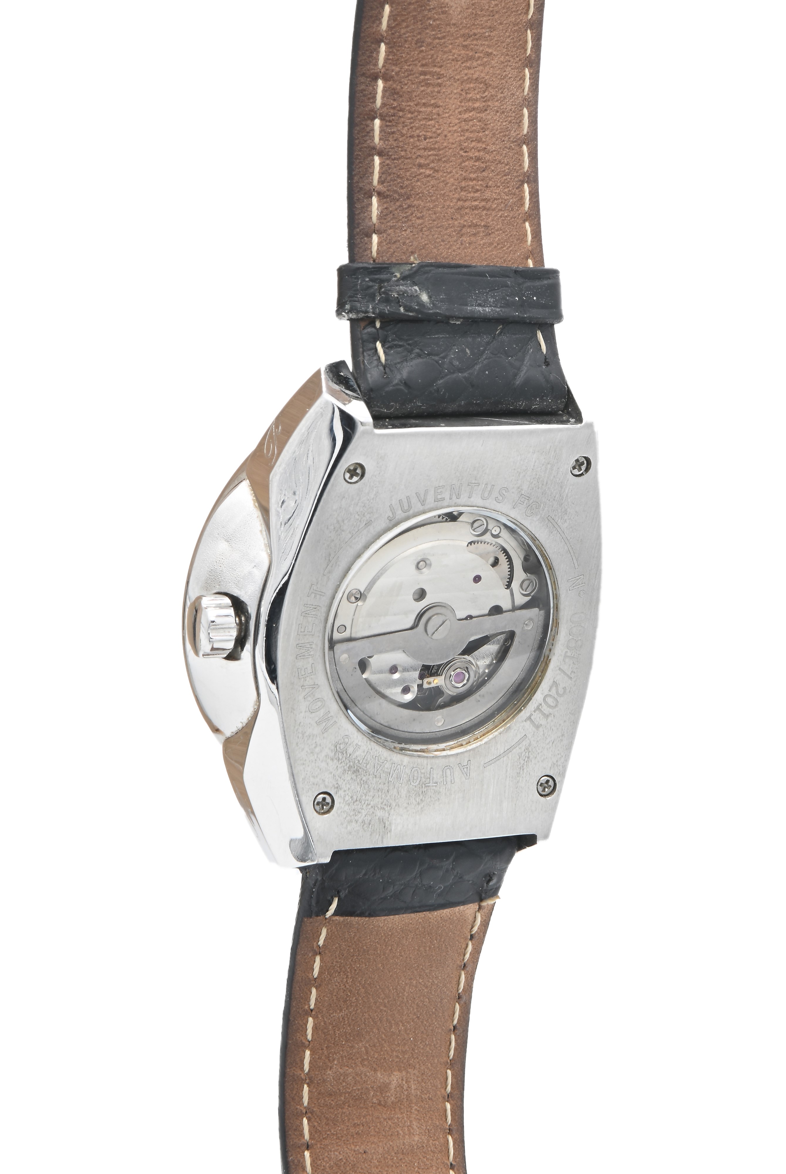 Juventus Stadium - Orologio da Polso Automatico da Uomo in Acciaio con Datario e Fondello Schelet...