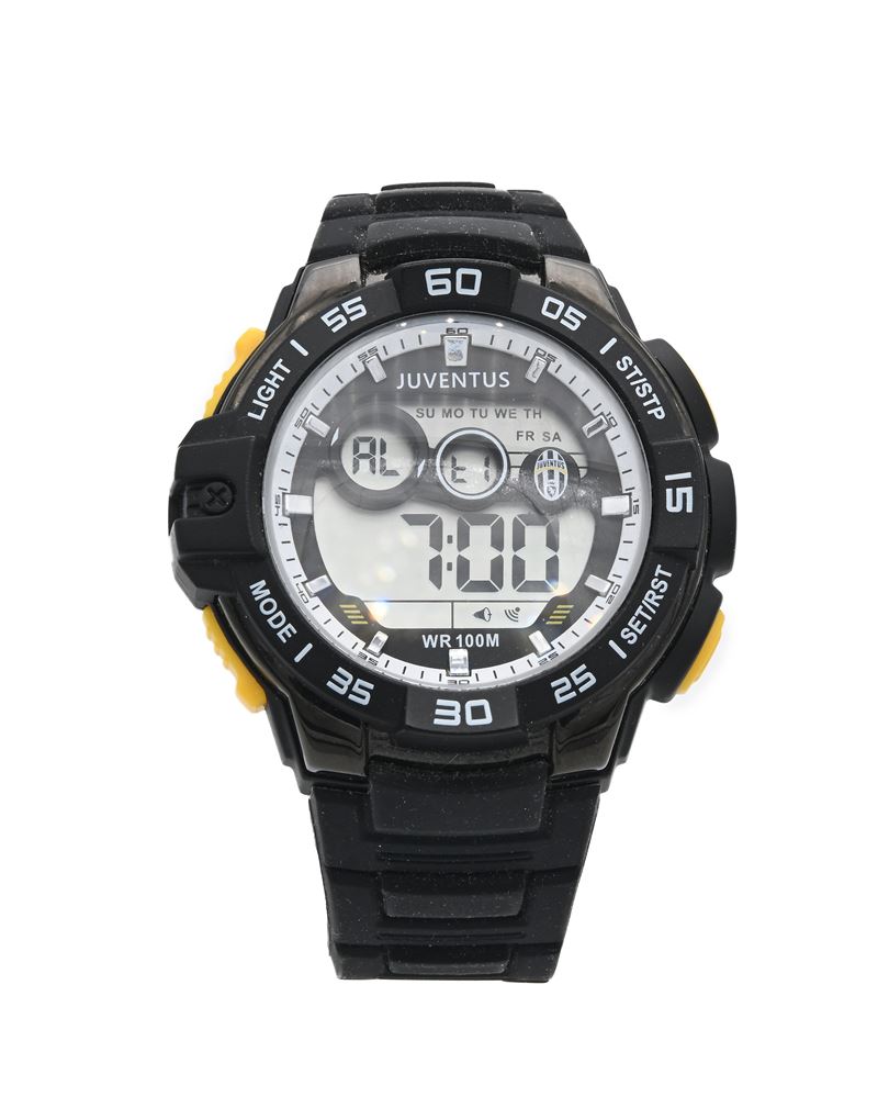 Juventus - Orologio da Polso Cronografo e Calendario al Quarzo da Uomo in Gomma con Fondello in A...