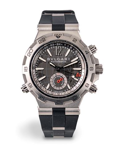 Bulgari Diagono, Gmt, Orologio da Polso in Acciaio