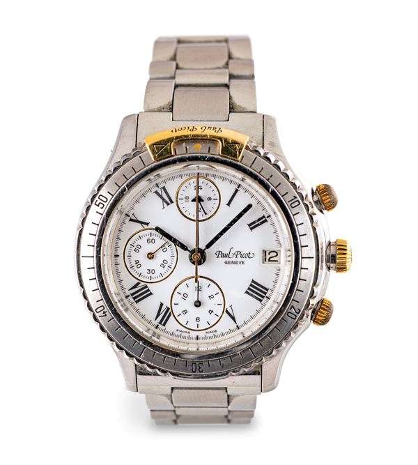 Paul Picot U-Boot (Ref. 5002 /42) - Orologio cronografo da polso automatico da uomo con in acciaio con bracciale originale in acciaio