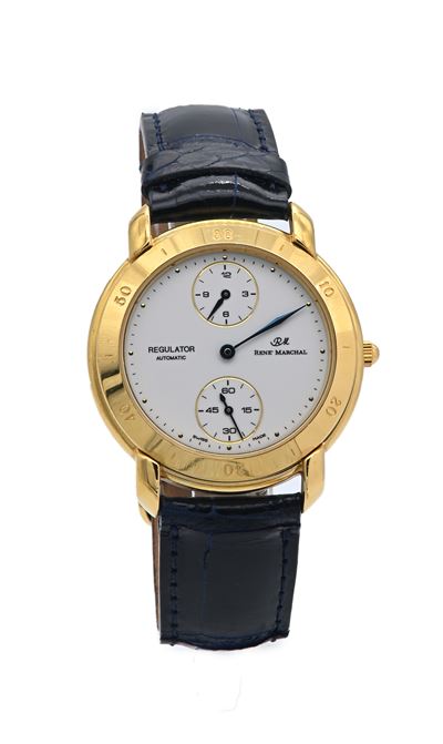 Renè Marchal Regulator Automatic - Orologio da Polso Automatico da Uomo in Metallo Placcato Oro G...