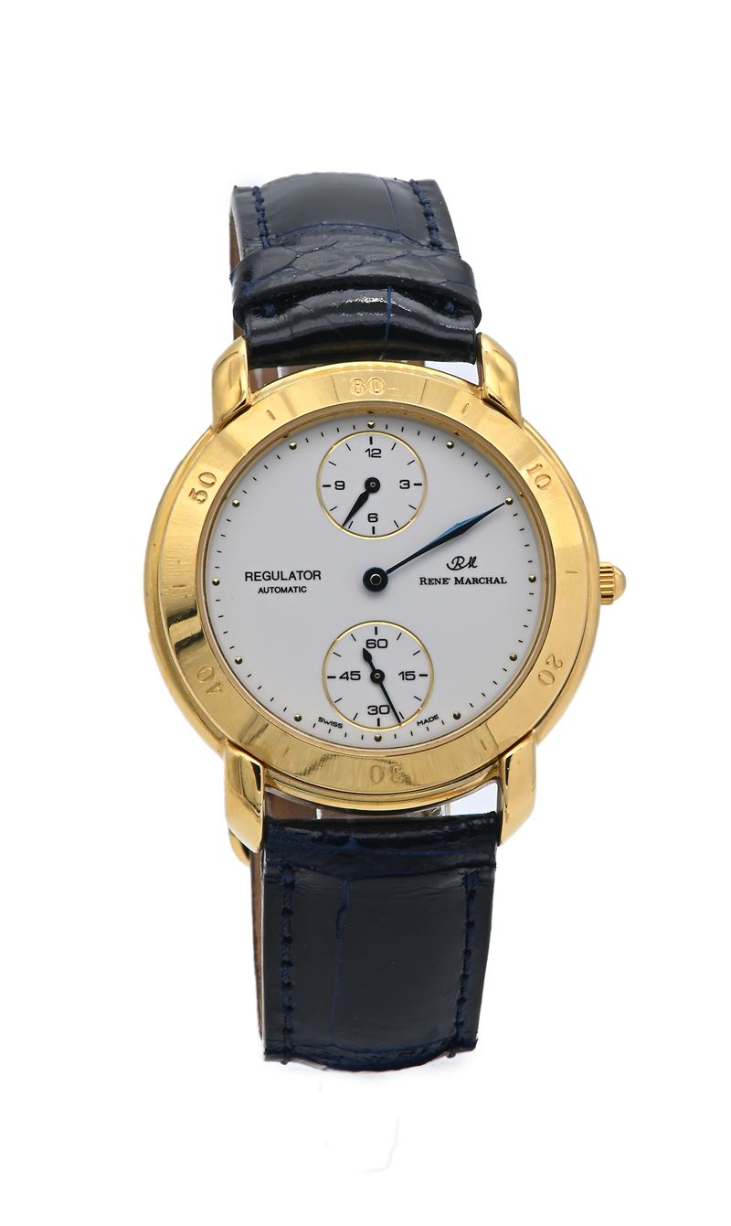 Renè Marchal Regulator Automatic - Orologio da Polso Automatico da Uomo in Metallo Placcato Oro G...