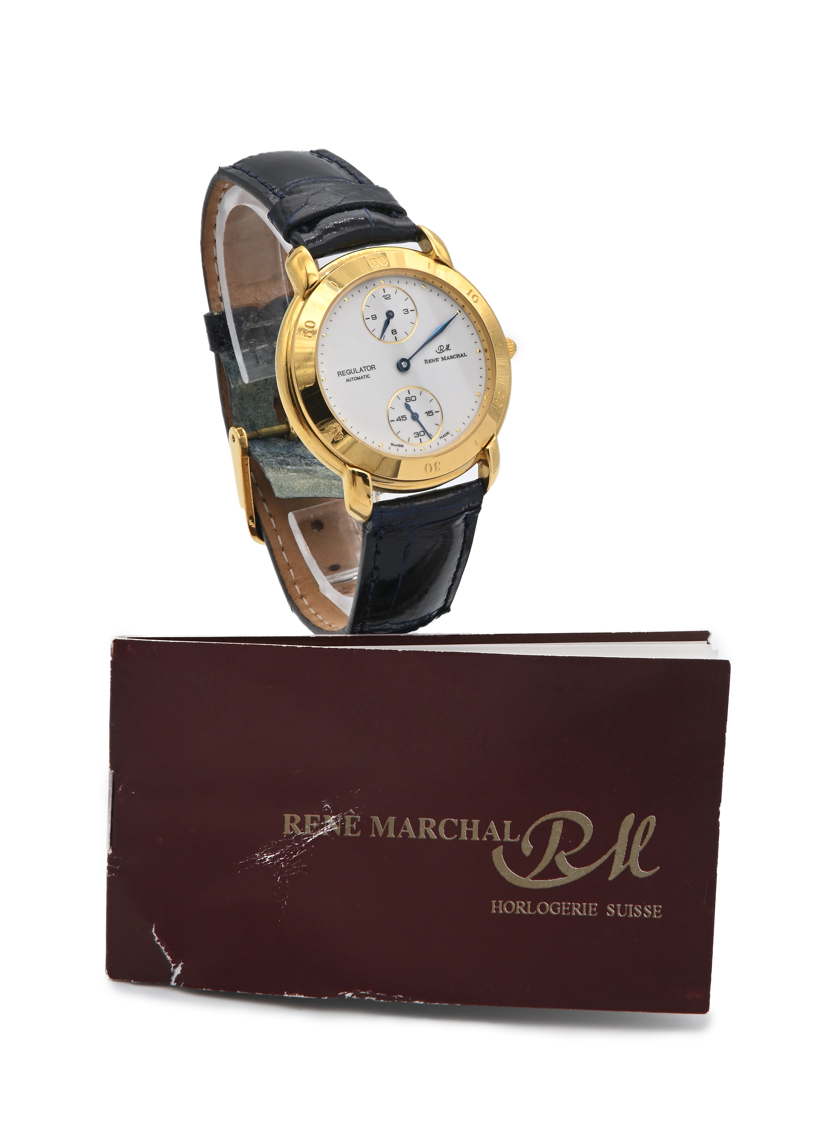 Renè Marchal Regulator Automatic - Orologio da Polso Automatico da Uomo in Metallo Placcato Oro G...