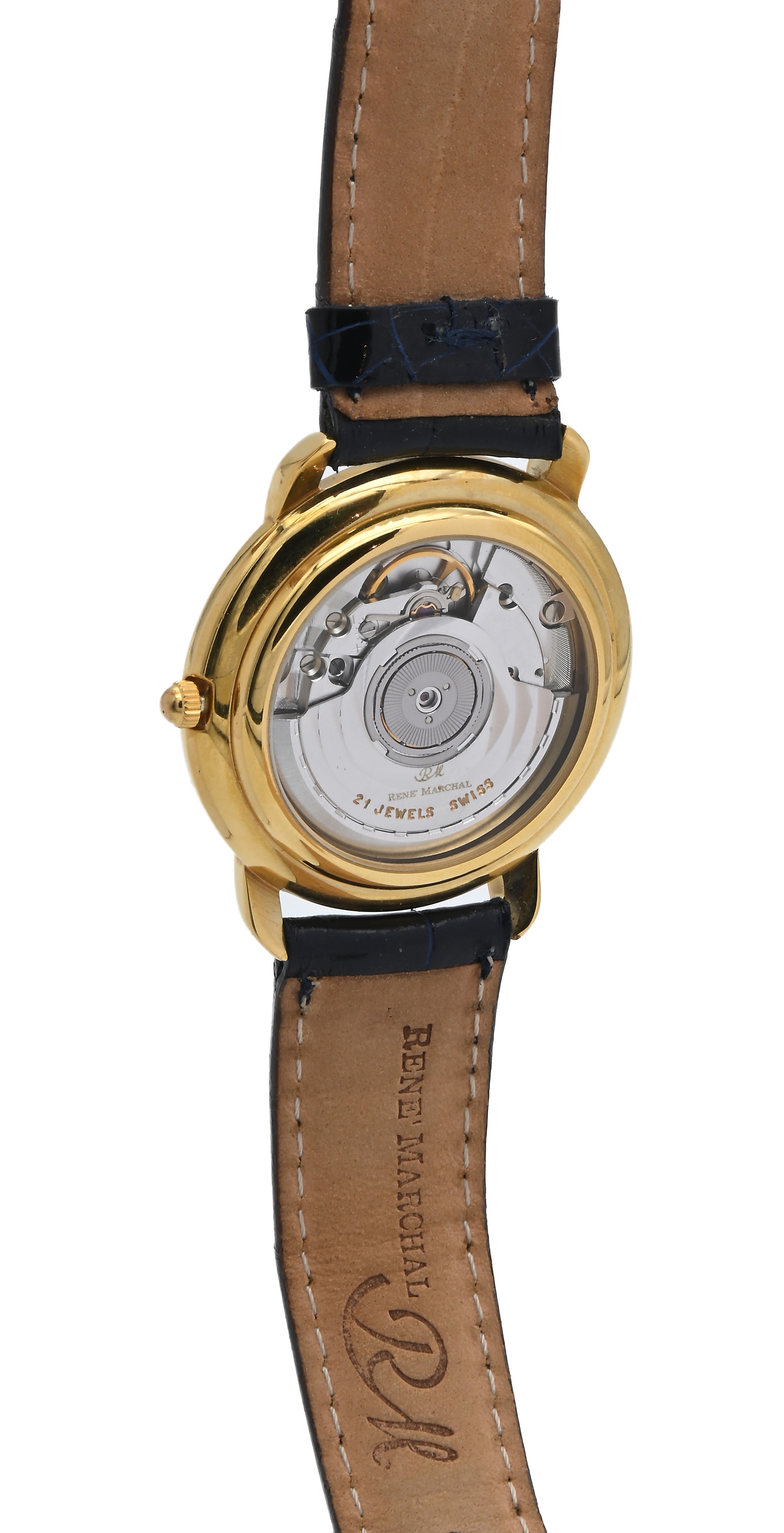 Renè Marchal Regulator Automatic - Orologio da Polso Automatico da Uomo in Metallo Placcato Oro G...