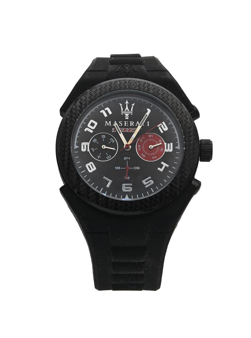 Maserati MC Pneumatic - Orologio da Polso Cronografo al Quarzo da Uomo in Gomma con Fondello in A...