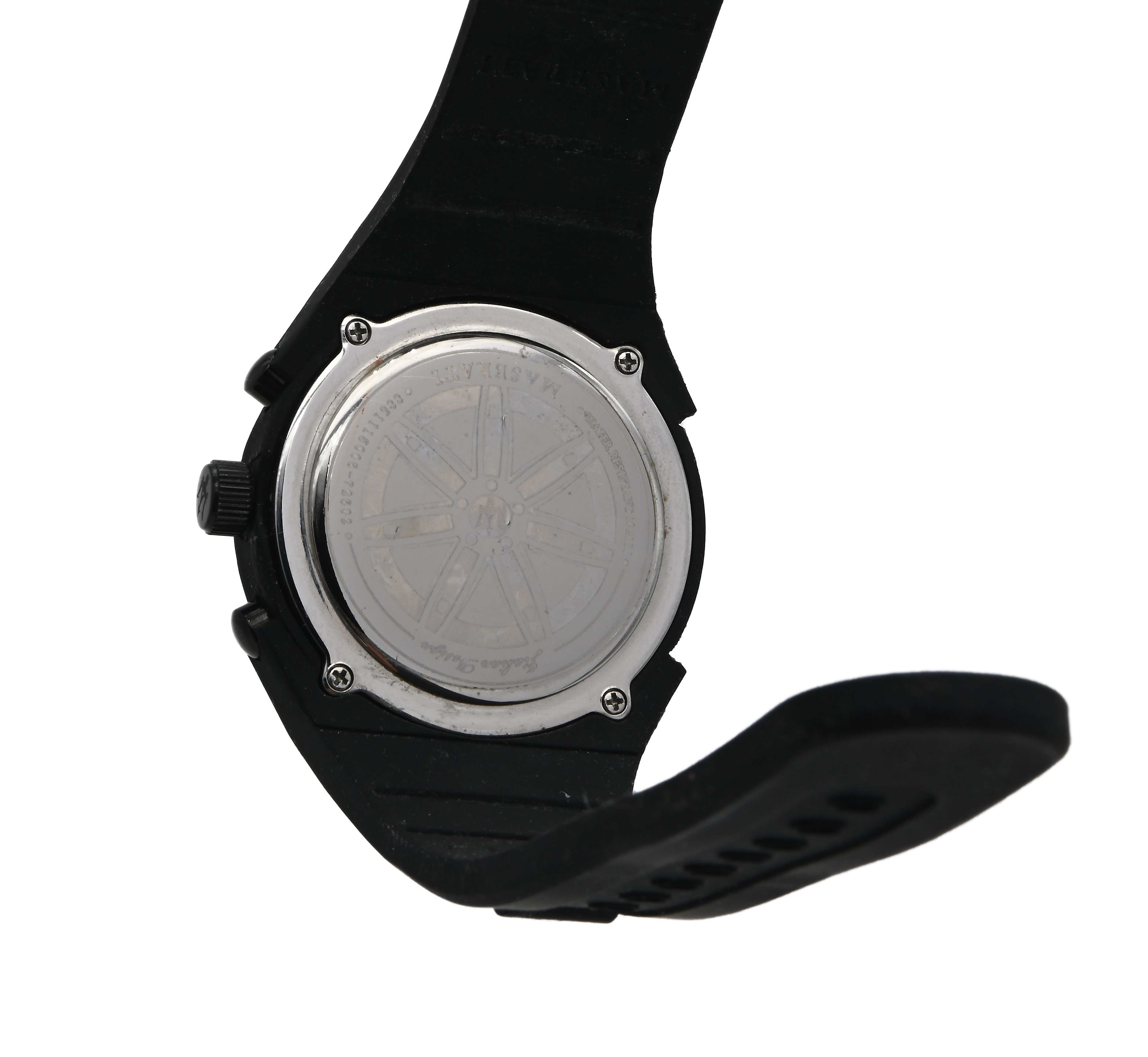 Maserati MC Pneumatic - Orologio da Polso Cronografo al Quarzo da Uomo in Gomma con Fondello in A...