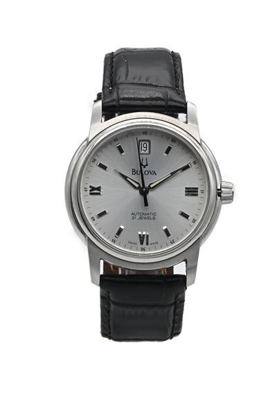 Bulova Automatic - Orologio da Polso Automatico da Uomo in Acciaio con Datario. Fondo Scheletrato