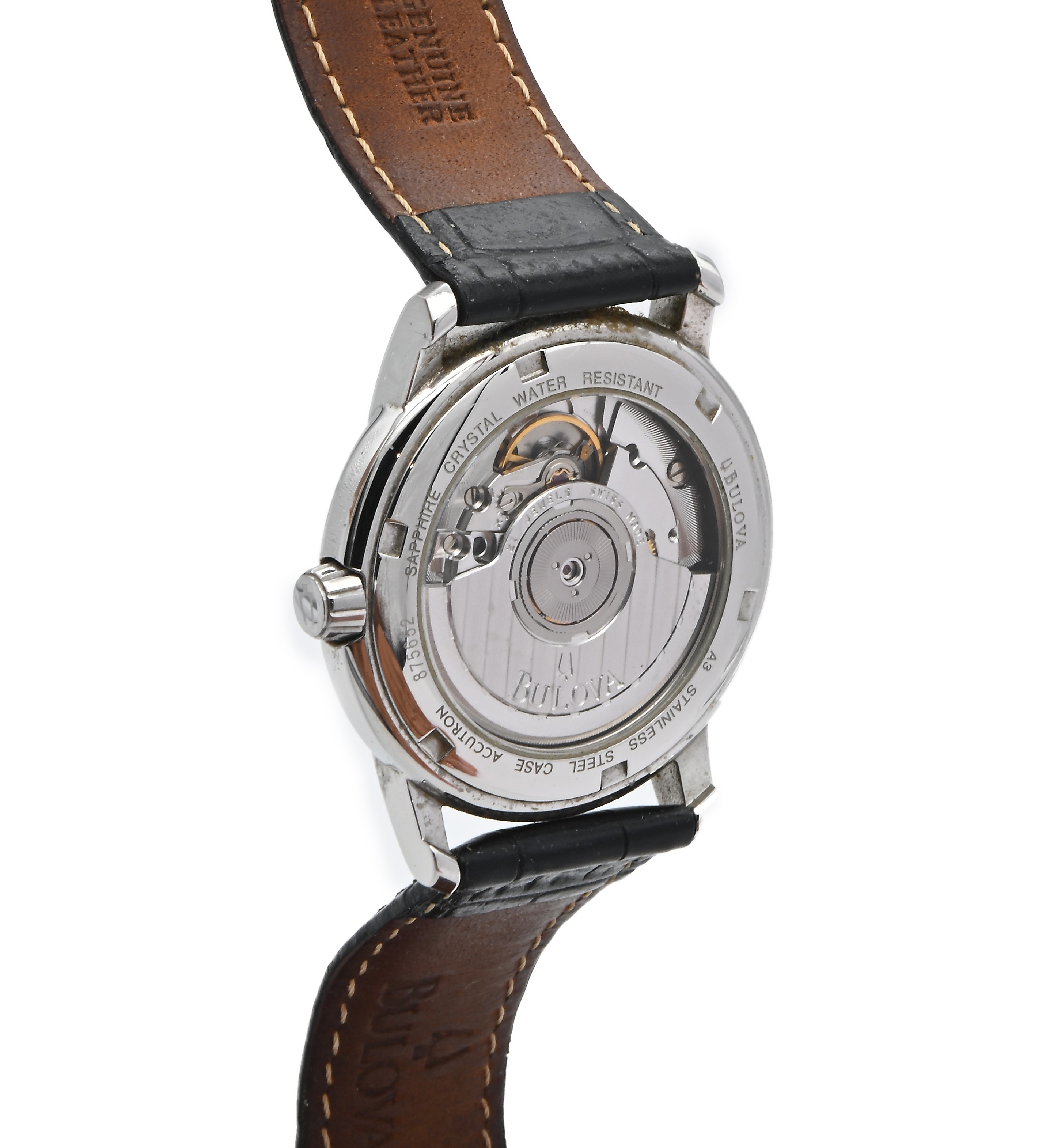 Bulova Automatic - Orologio da Polso Automatico da Uomo in Acciaio con Datario. Fondo Scheletrato