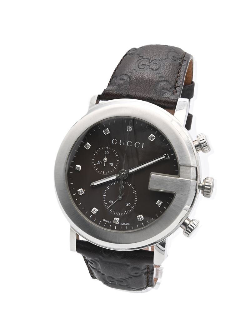 Gucci Gcrono 101m - Orologio da Polso da Uomo Cronografo al Quarzo in Acciaio con Brillantini