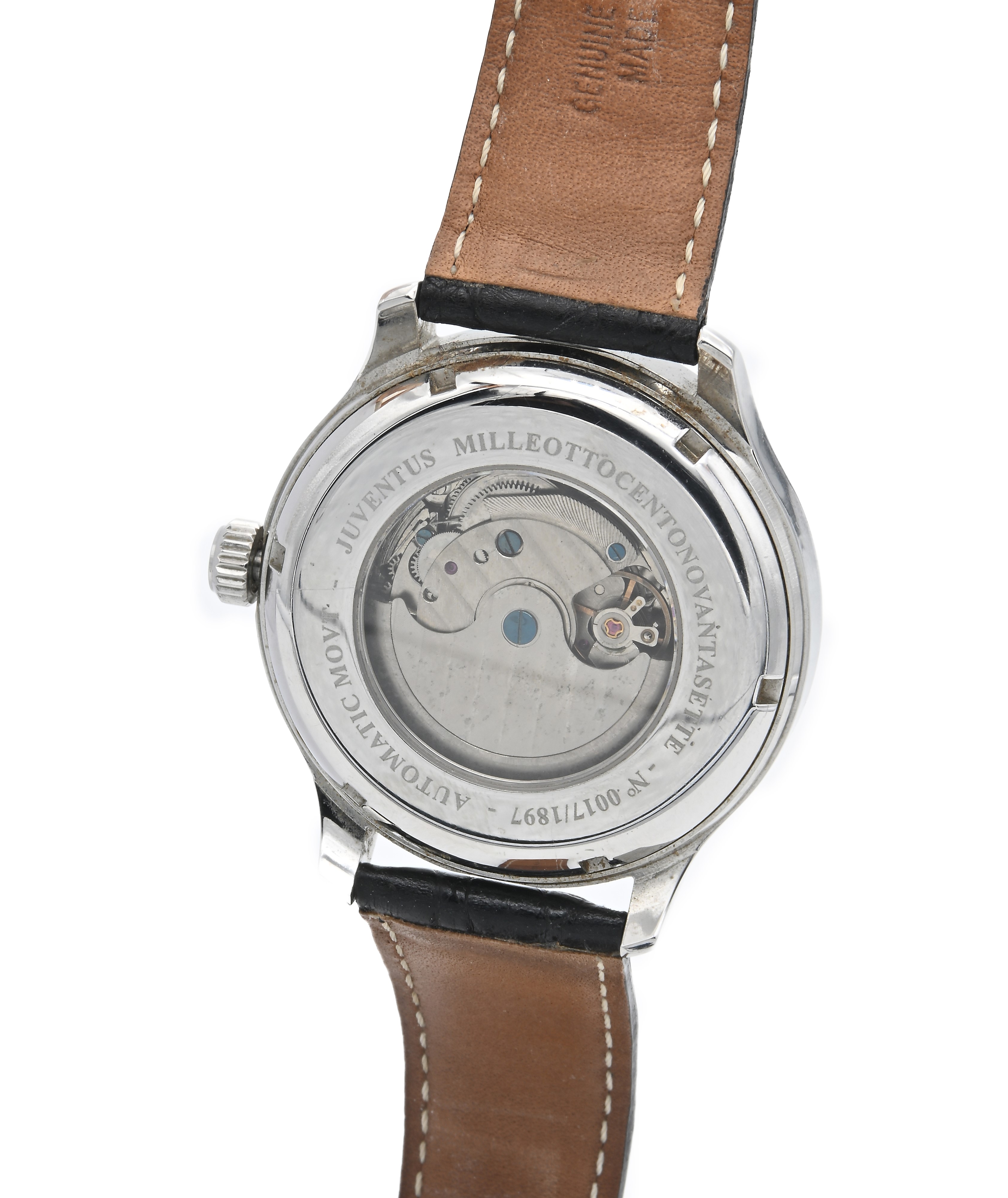 Juventus 1897 - Orologio da Polso Automatico da Uomo in Acciaio con Datario e Fondello Scheletrat...