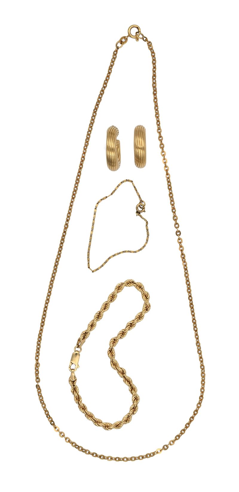 Gruppo di Bracciali, Catena e Coppia di Orecchini