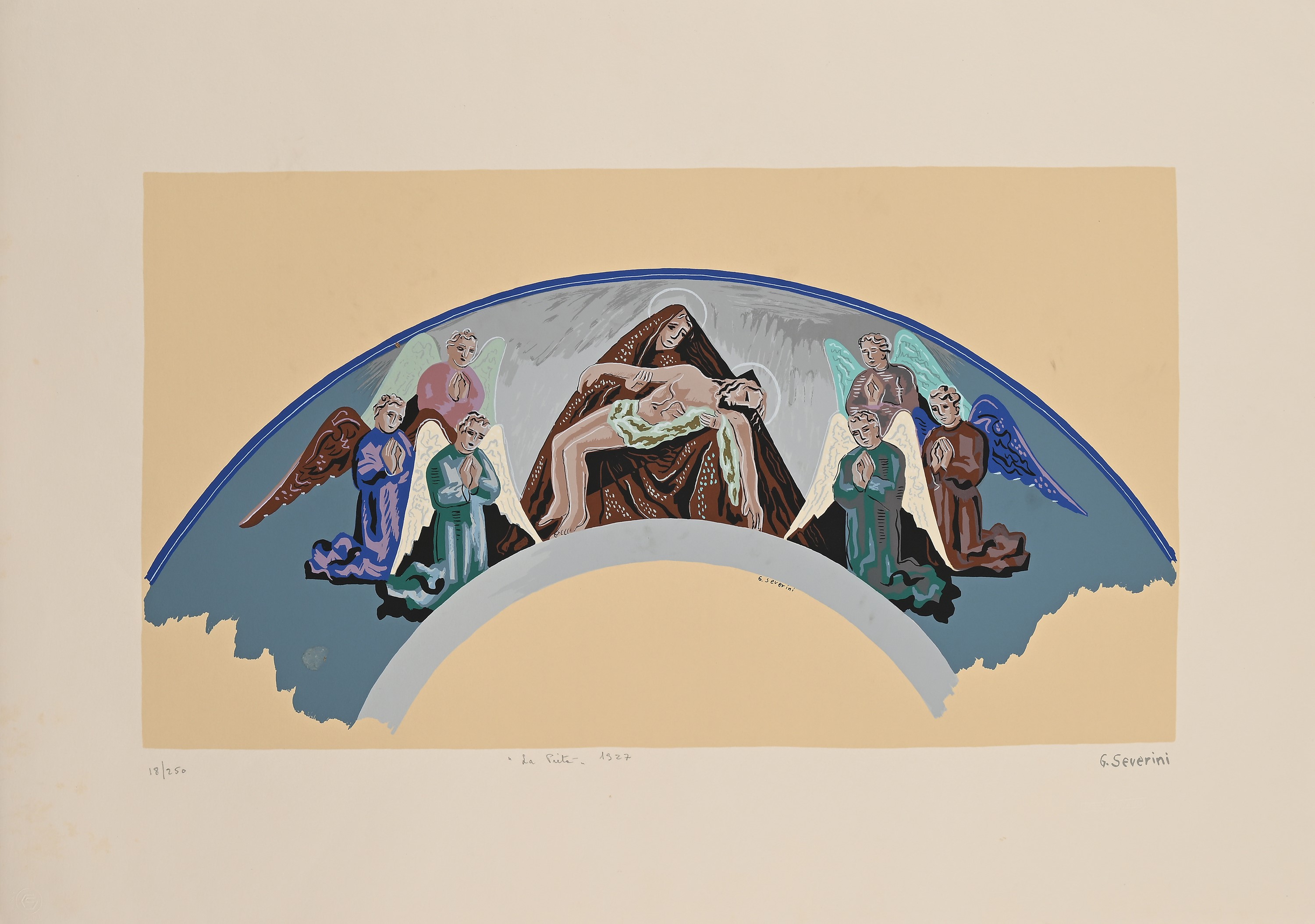 Gino Severini - Una Ricerca di Radici - 3 Serigrafie D'aprés