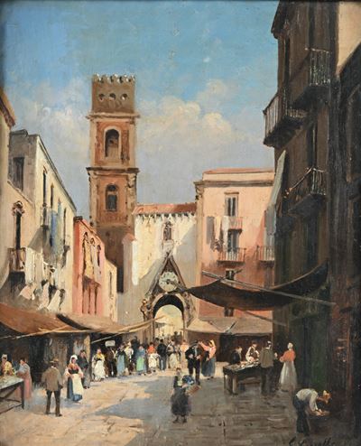 Napoli - il Campanile e L'orologio di Sant'eligio Maggiore