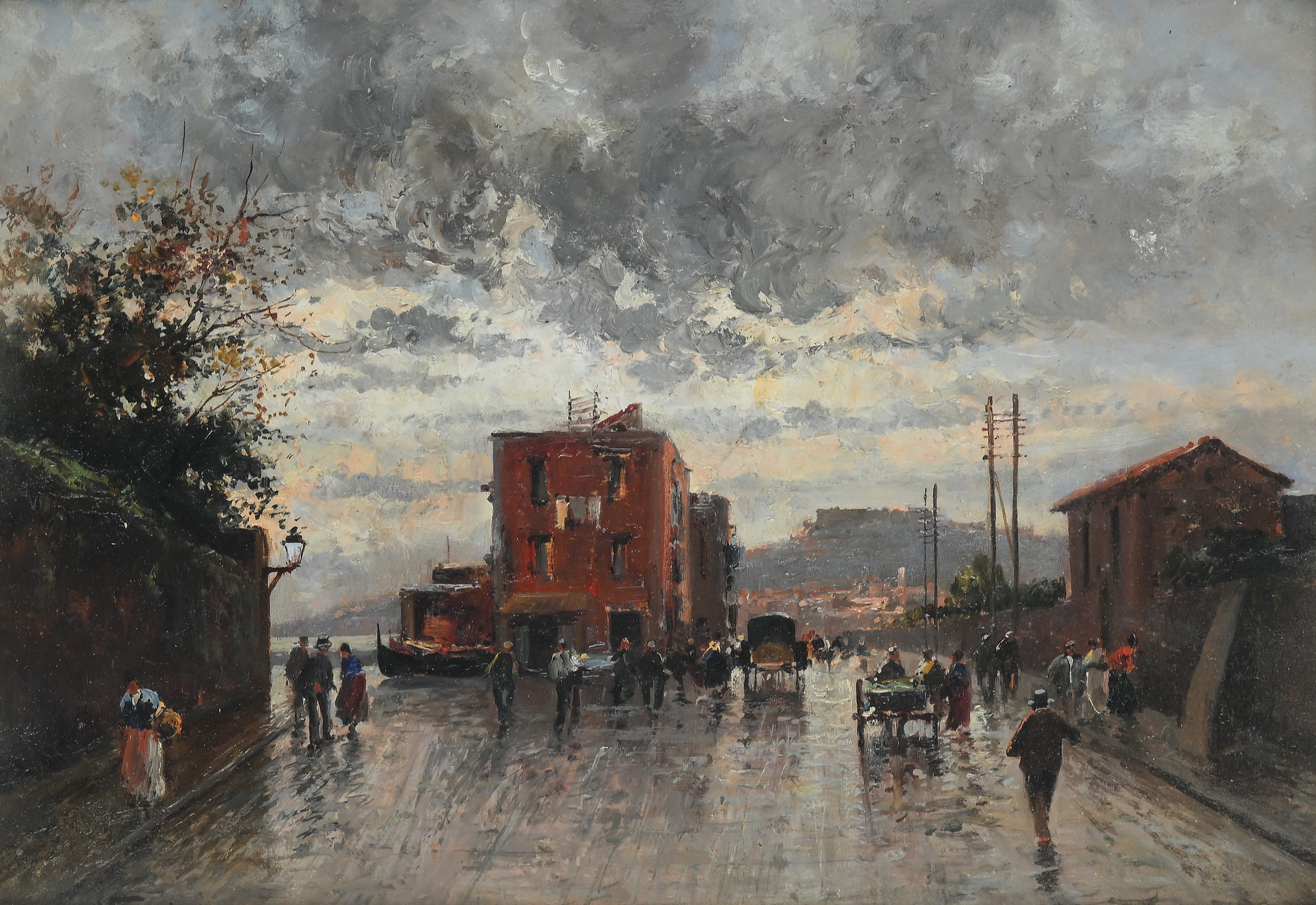 Vincenzo Canino - A) Veduta di Napoli B) Veduta di Sorrento
