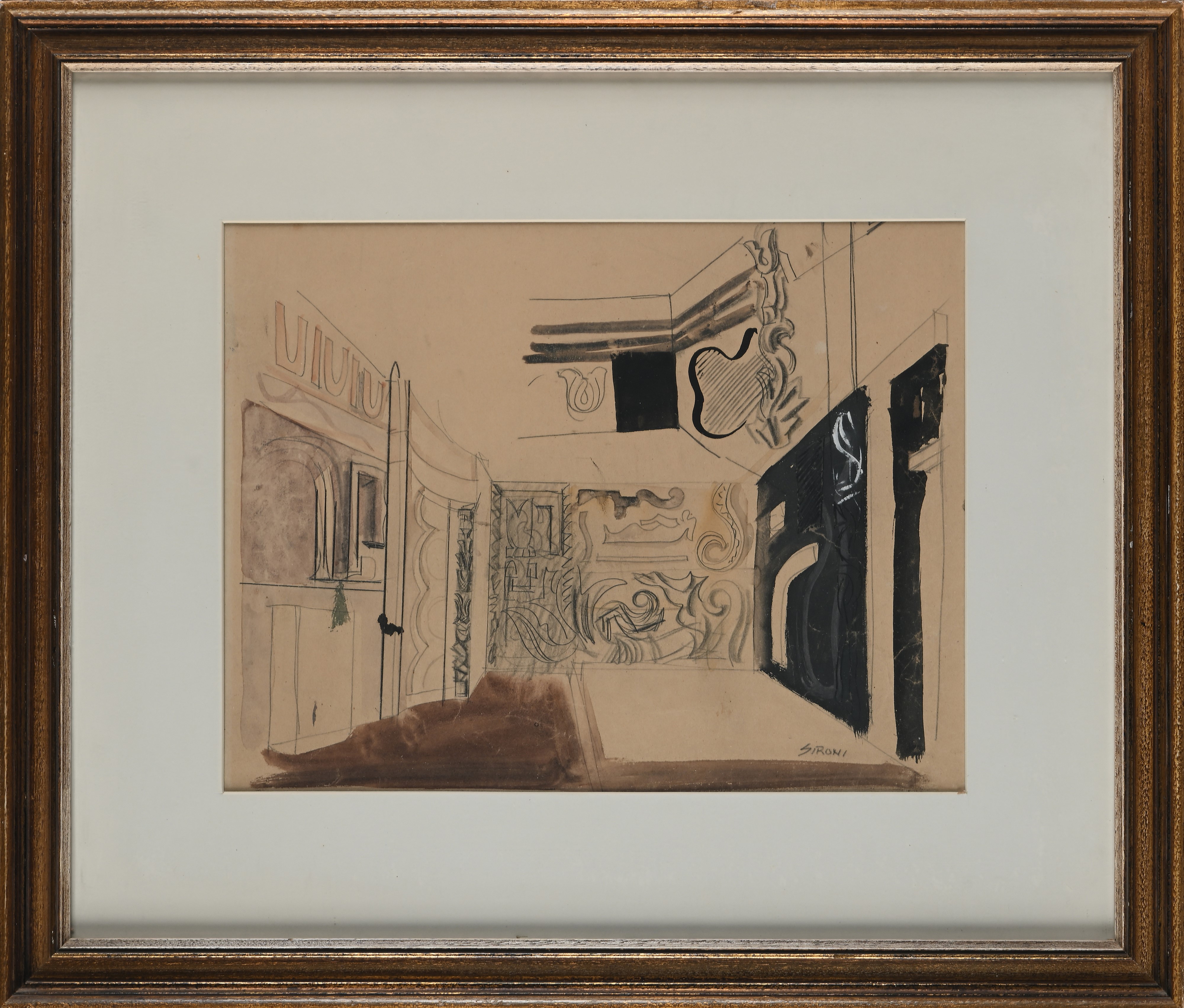 Mario Sironi - Interno con Decorazioni